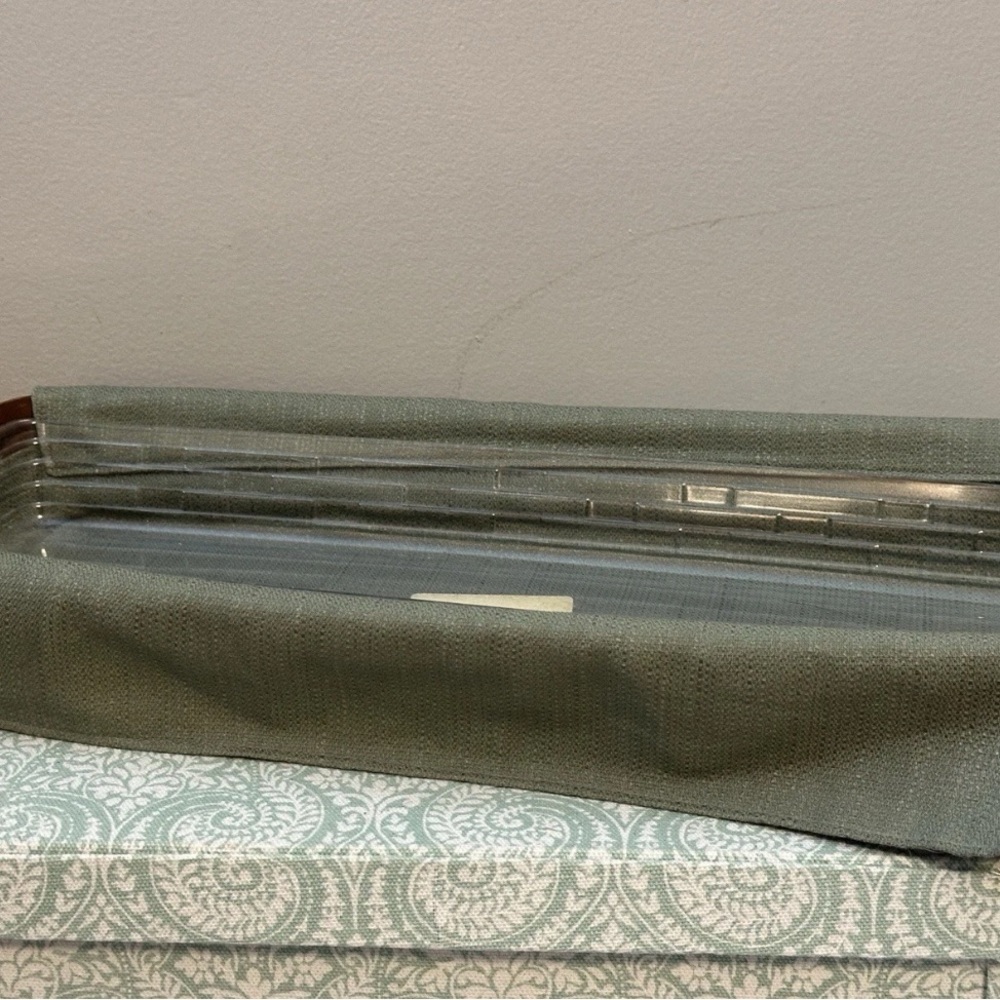 New Longaberger Long Serving Basket 2008, Sage Green Liner And Protector